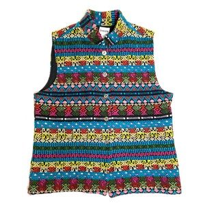 CHICO’S Embroidered Bright Weaver Marlie Vest